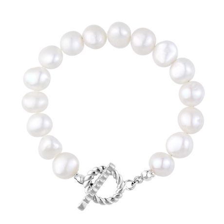 Perlový náramek Katerina - říční perla, chirurgická ocel