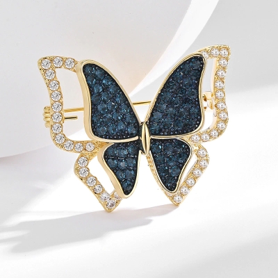 Luxusní brož se zirkony Crystal Butterfly Gold - motýl