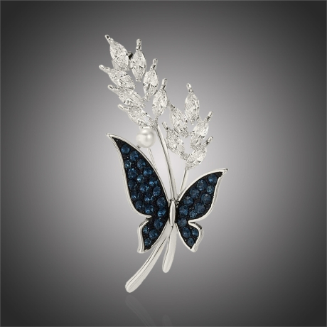 Luxusní brož Swarovski Elements Dita - motýl, perla