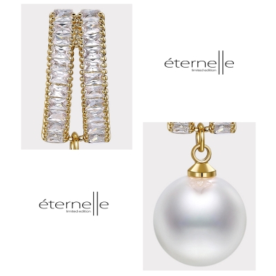 Náušnice s perlou a zirkony Catarina Gold