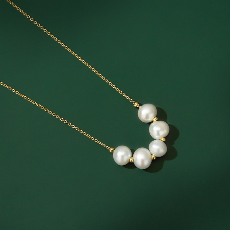 Stříbrný náhrdelník s pravou perlou Giorgia - stříbro 925/1000