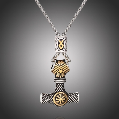 Pánský náhrdelník Thórovo kladivo - MJOLNIR, pradávná runa