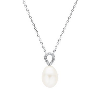 Stříbrný náhrdelník se sladkovodní perlou - stříbro 925/1000