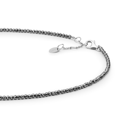 Náhrdelník s černou říční perlou a kameny Terahertz - stříbro 925/1000
