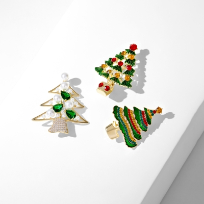 Vánoční brož se zirkony Christmas Tree 6 - vánoční stromeček