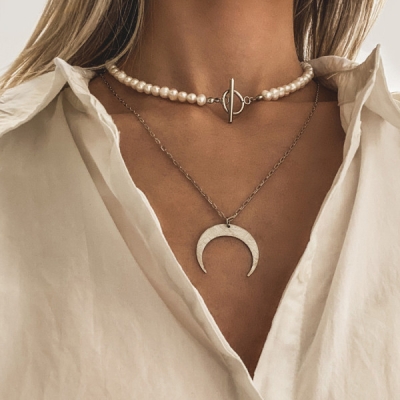 Perlový choker náhrdelník Blanca - chirurgická ocel, sladkovodní perla