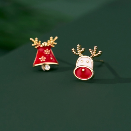 Vánoční náušnice Rudolf a zvonek
