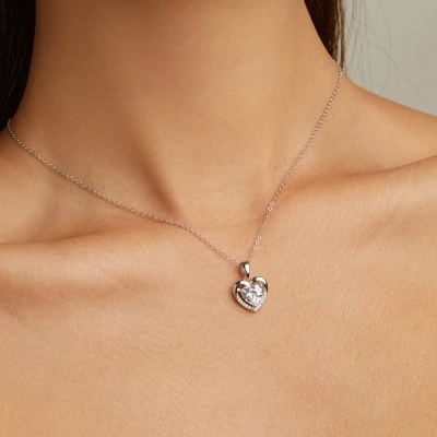 Stříbrný náhrdelník Amorita - stříbro 925/1000, čirý zirkon, srdce