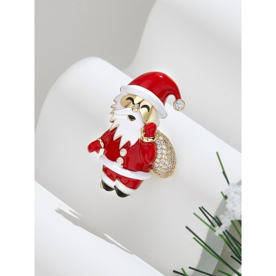 Vánoční brož se zirkony Santa Claus