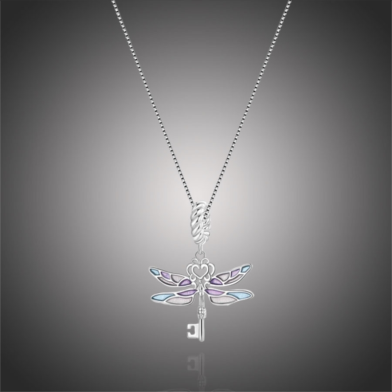 Stříbrný náhrdelník Dragonfly Key, stříbro 925/1000