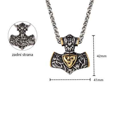 Pánský náhrdelník Thórovo kladivo - MJOLNIR - chirurgická ocel