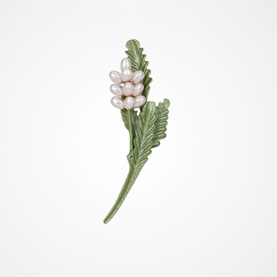 Unikátní perlová brož - květina