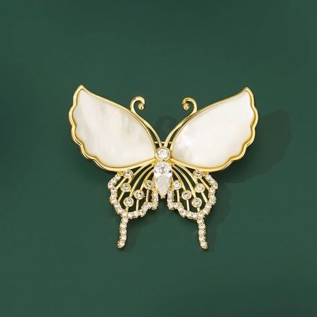Elegantní brož v podobě motýlu, zirkon