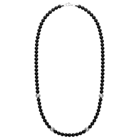 Pánský korálkový náhrdelník Luigi - přírodní onyx