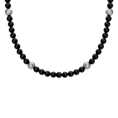 Pánský korálkový náhrdelník Luigi - přírodní onyx