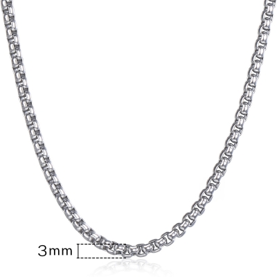 Pánský ocelový náhrdelník Vincent, 3 mm řetízek, chirurgická ocel