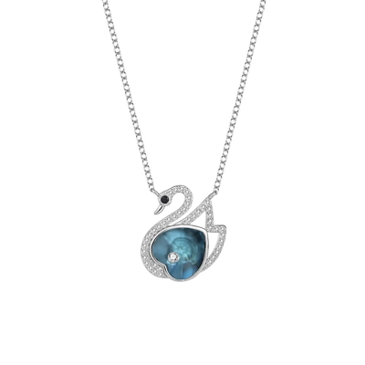 Stříbrný náhrdelník Swarovski Elements Alexa Navy - labuť