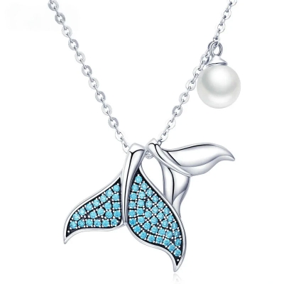 Stříbrný náhrdelník Mořská panna, stříbro 925/1000