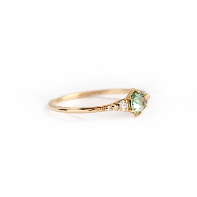 Stříbrný prsten se zeleným zirkonem - stříbro 925/1000