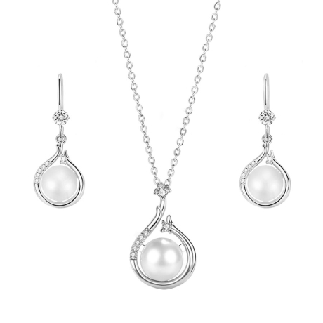 Souprava šperků se sladkovodní perlou Fiorteli, stříbro 925/1000