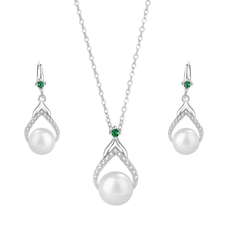 Souprava šperků se sladkovodní perlou Caroline, stříbro 925/1000