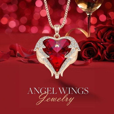 Náhrdelník Swarovski Elements Angel Wings Gold - andělská křídla