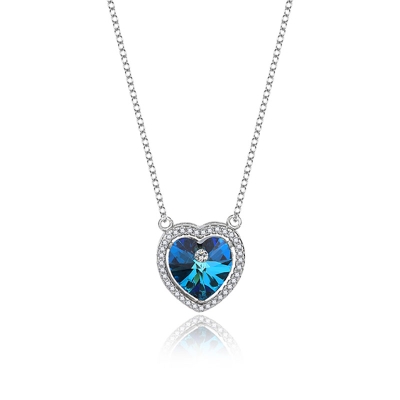 Stříbrný náhrdelník Swarovski Elements Angela Blue - stříbro 925/1000