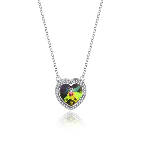 Stříbrný náhrdelník Swarovski Elements Angela srdce, stříbro 925/1000