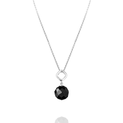 Stříbrný náhrdelník s černým onyxem - stříbro 925/1000