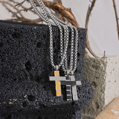 Pánský ocelový náhrdelník Alexander, kříž, chirurgická ocel