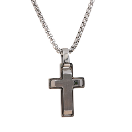 Pánský ocelový náhrdelník Marc, kříž, chirurgická ocel
