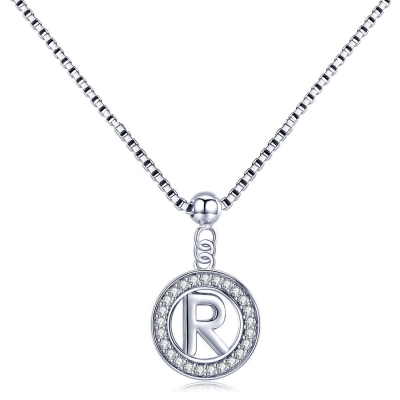 Stříbrný náhrdelník písmeno R - stříbro 925/1000