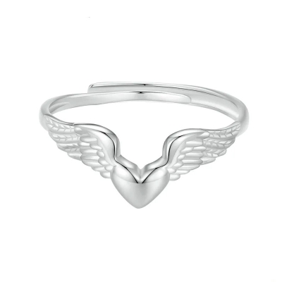 Stříbrný prsten Andělská křídla, stříbro 925/1000