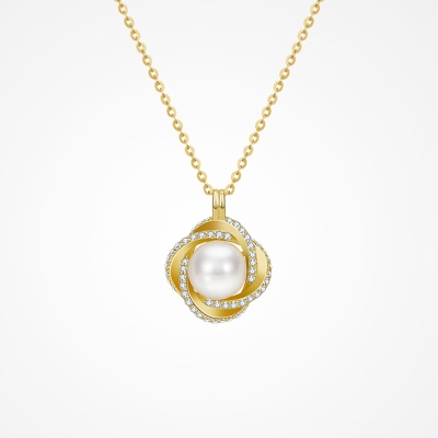Stříbrný náhrdelník s bílou perlou Estelle, stříbro 925/1000