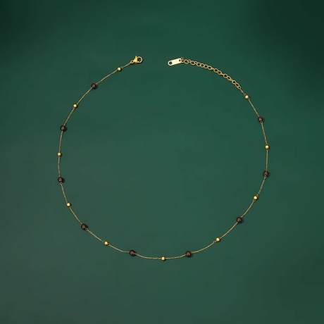 Ocelový náhrdelník Hera - 4 mm granát