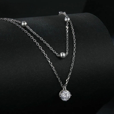 Stříbrný náhrdelník 0,5 ct MOISSANITE, stříbro 925/1000 + CERTIFIKÁT