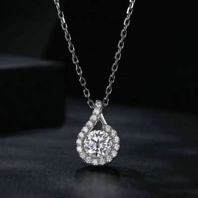 Stříbrný náhrdelník 1 ct MOISSANITE, stříbro 925/1000 + CERTIFIKÁT