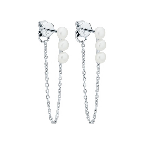 Stříbrné náušnice s bílou perlou Colette | Gaura Pearls