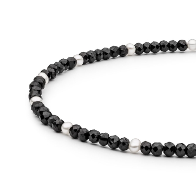 Korálkový náramek Amélie, spinel, řiční perla, stříbro  | Gaura Pearls