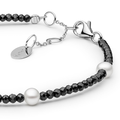 Korálkový náramek Marqaux, spinel, říční perla, stříbro | Gaura Pearls