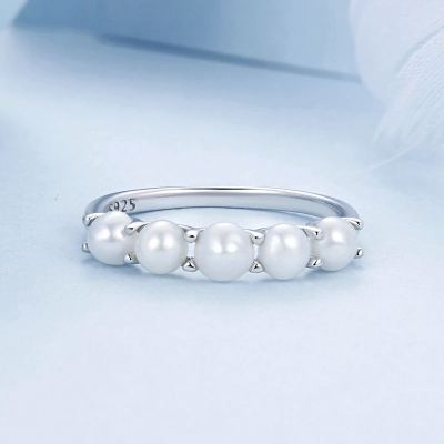 Stříbrný prsten s perlou Teresa, stříbro 925/1000