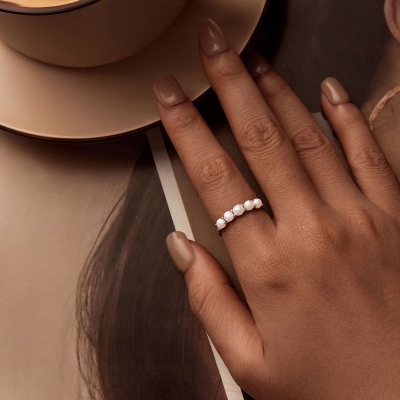 Stříbrný prsten s perlou Teresa, stříbro 925/1000