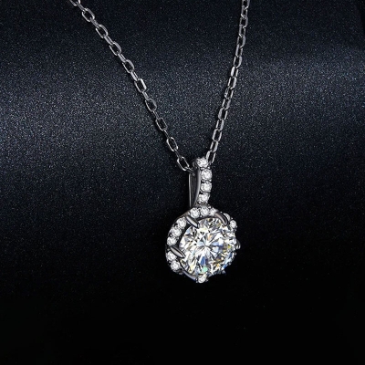 Stříbrný náhrdelník Viviane 1 ct MOISSANITE + CERTIFIKÁT