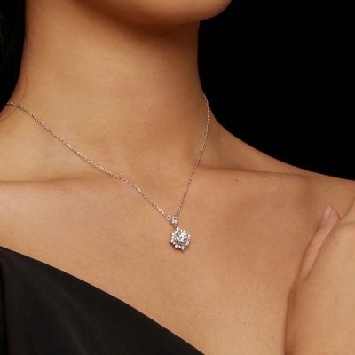 Stříbrný náhrdelník Chiara 1 ct MOISSANITE + CERTIFIKÁT