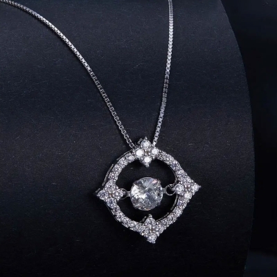 Stříbrný náhrdelník Amelia 0,5 ct MOISSANITE + CERTIFIKÁT
