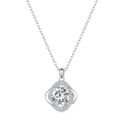 Stříbrný náhrdelník Paula 1 ct MOISSANITE + CERTIFIKÁT
