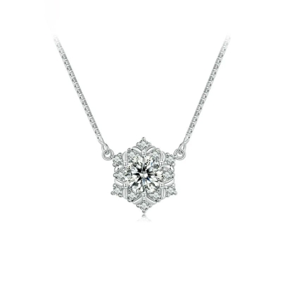 Stříbrný náhrdelník Sněhová vločka - stříbro 925/1000, zirkon