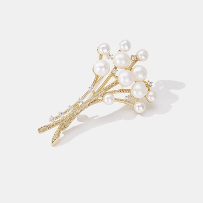 Luxusní perlová brož Antonella - sladkovodní perly