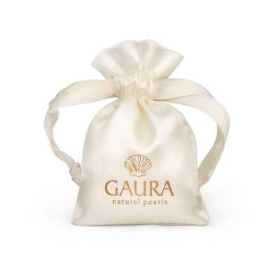 Stříbrné pozlacené náušnice s řiční perlou Grace Gold | Gaura Pearls
