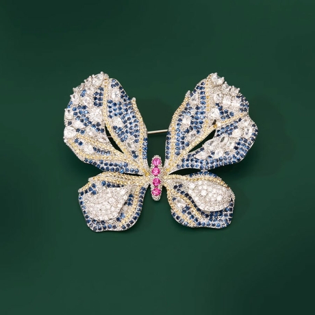 Luxusní brož se zirkony Eleonora - motýl